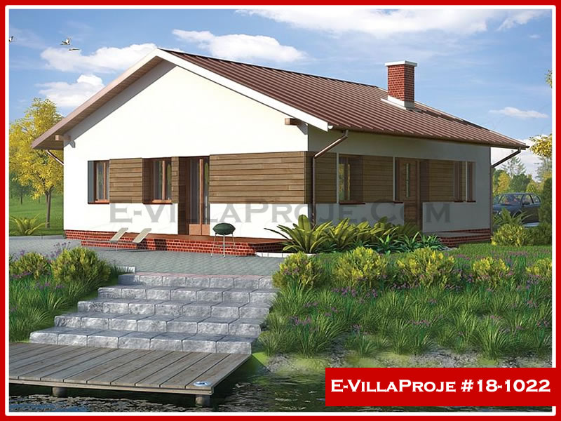 100 m² Tek Katlı 3+1 Ekonomik Çelik Konstrüksiyon Villa (Ev Villa Proje #18 - 1022) Cephe Görünümü ve Kat Planı