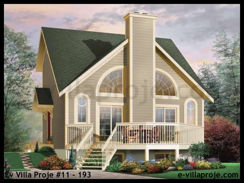 104 m² 2 Katlı (Dubleks) 3+1 Taş Çelik Konstrüksiyon Villa (Ev Villa Proje #11 - 193) Cephe Görünümü ve Kat Planı