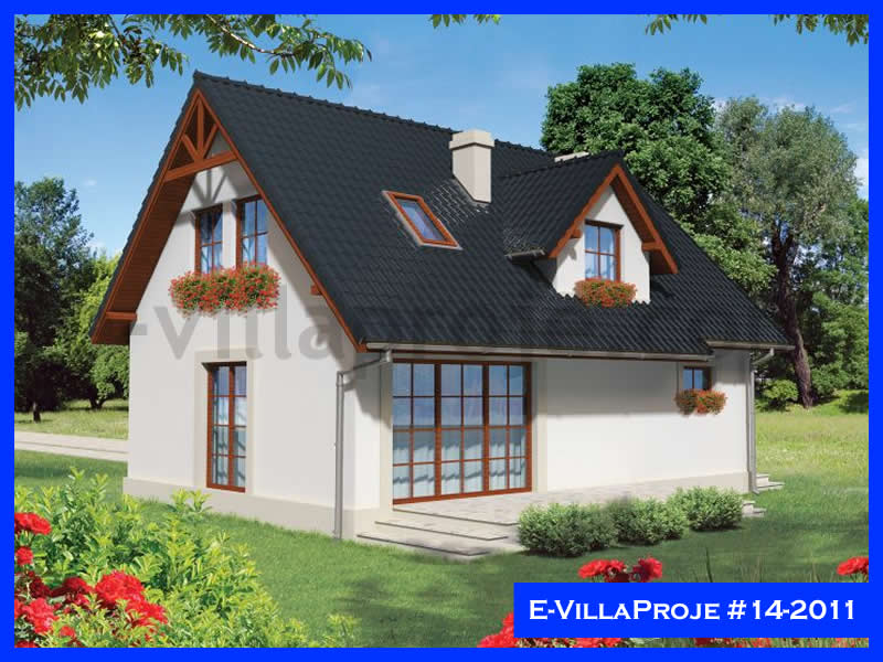 106 m² 2 Katlı (Dubleks) 3+1 Özel Tasarım  Proje Çelik Konstrüksiyon Villa (Ev Villa Proje #14 - 2011) Cephe Görünümü ve Kat Planı