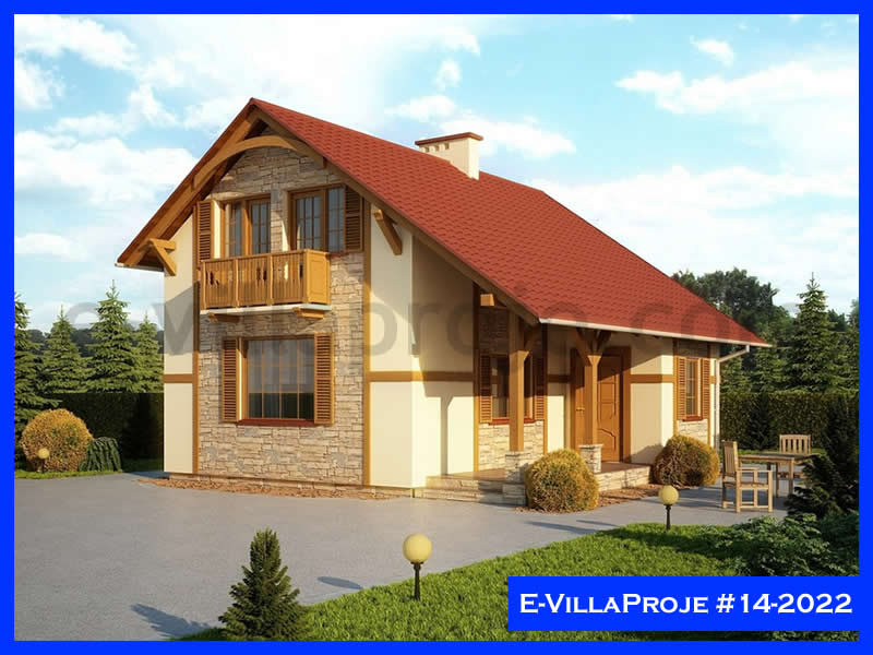 106 m² 2 Katlı (Dubleks) 3+1 Özel Tasarım  Proje Çelik Konstrüksiyon Villa (Ev Villa Proje #14 - 2022) Cephe Görünümü ve Kat Planı