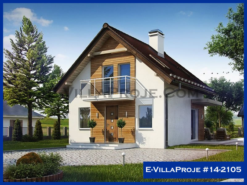 110 m² 2 Katlı (Dubleks) 3+1 Modern Çelik Konstrüksiyon Villa (Ev Villa Proje #14 - 2105) Cephe Görünümü ve Kat Planı