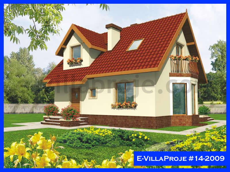 110 m² 2 Katlı (Dubleks) 3+1 Özel Tasarım  Proje Çelik Konstrüksiyon Villa (Ev Villa Proje #14 - 2009) Cephe Görünümü ve Kat Planı