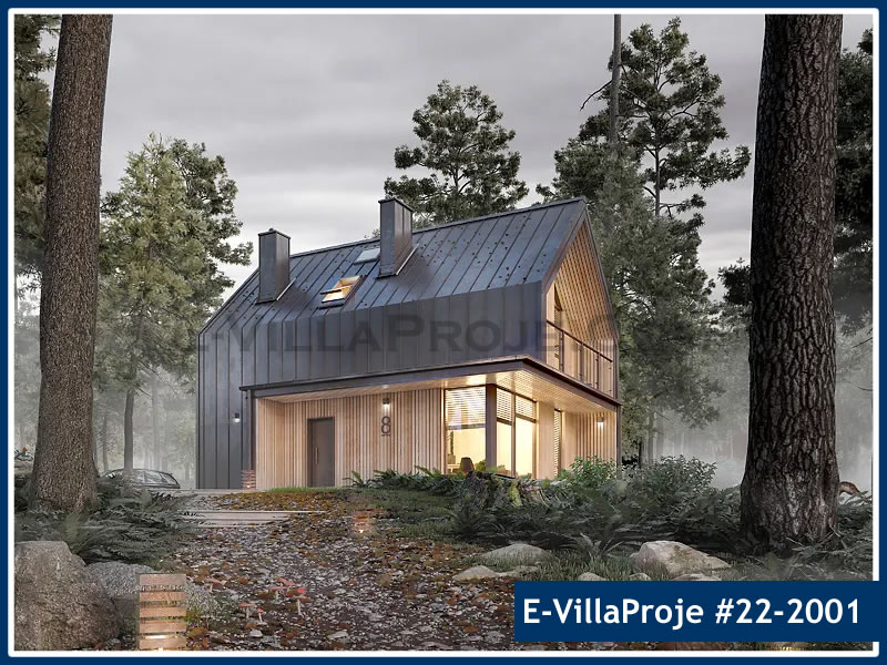 CKV-22-2001 113 m2 3+1 2 Katlı (Dubleks) Çelik Konstrüksiyon Villa Modeli