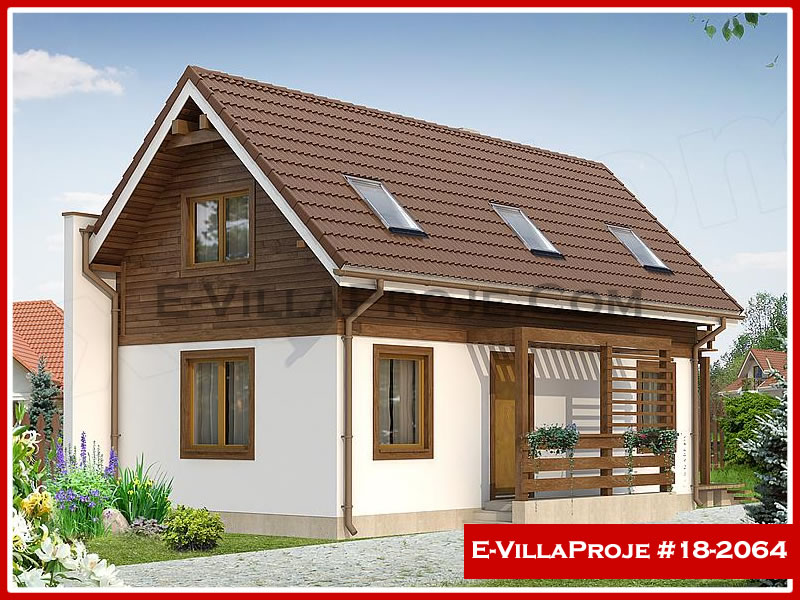 115 m² 2 Katlı (Dubleks) 3+1 İkiz Çelik Konstrüksiyon Villa (Ev Villa Proje #18 - 2064) Cephe Görünümü ve Kat Planı