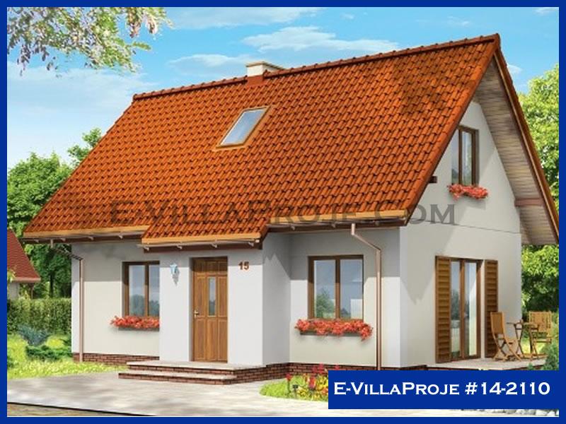 117 m² 2 Katlı (Dubleks) 3+1 Özel Tasarım  Proje Çelik Konstrüksiyon Villa (Ev Villa Proje #14 - 2110) Cephe Görünümü ve Kat Planı