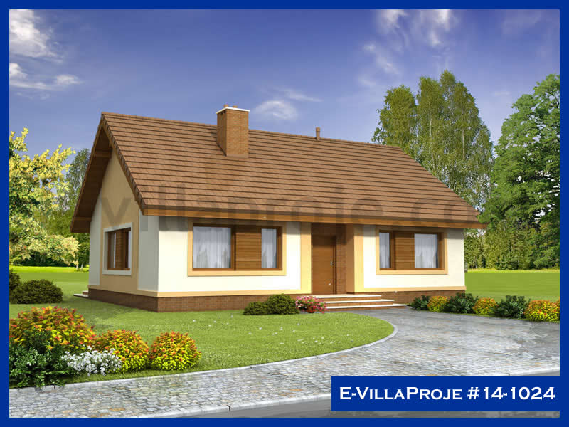 118 m² Tek Katlı 3+1 Özel Tasarım  Proje Çelik Konstrüksiyon Villa (Ev Villa Proje #14 - 1024) Cephe Görünümü ve Kat Planı