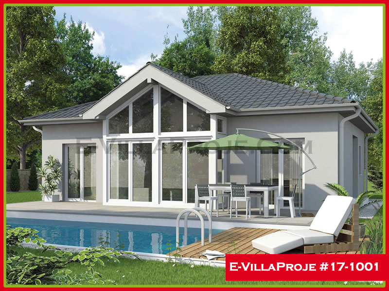 121 m² Tek Katlı 3+1 Ekonomik Çelik Konstrüksiyon Villa (Ev Villa Proje #17 - 1001) Cephe Görünümü ve Kat Planı
