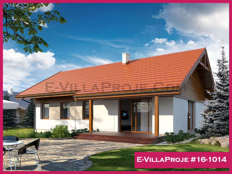 125 m² Tek Katlı 3+1 Amerikan Çelik Konstrüksiyon Villa (Ev Villa Proje #16 - 1014) Cephe Görünümü ve Kat Planı