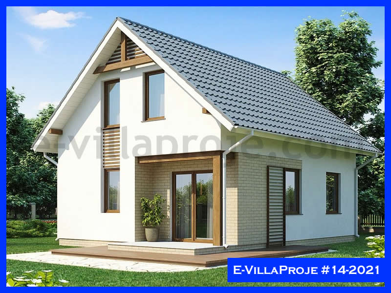 126 m² 2 Katlı (Dubleks) 3+1 Özel Tasarım  Proje Çelik Konstrüksiyon Villa (Ev Villa Proje #14 - 2021) Cephe Görünümü ve Kat Planı