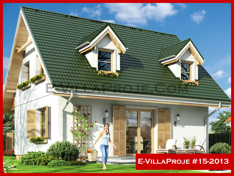 127 m² 2 Katlı (Dubleks) 3+1 Modern Çelik Konstrüksiyon Villa (Ev Villa Proje #15 - 2013) Cephe Görünümü ve Kat Planı