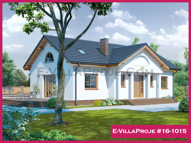 129 m² Tek Katlı 3+1 Amerikan Çelik Konstrüksiyon Villa (Ev Villa Proje #16 - 1015) Cephe Görünümü ve Kat Planı