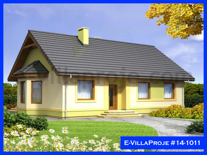 132 m² Tek Katlı 3+1 Özel Tasarım  Proje Çelik Konstrüksiyon Villa (Ev Villa Proje #14 - 1011) Cephe Görünümü ve Kat Planı