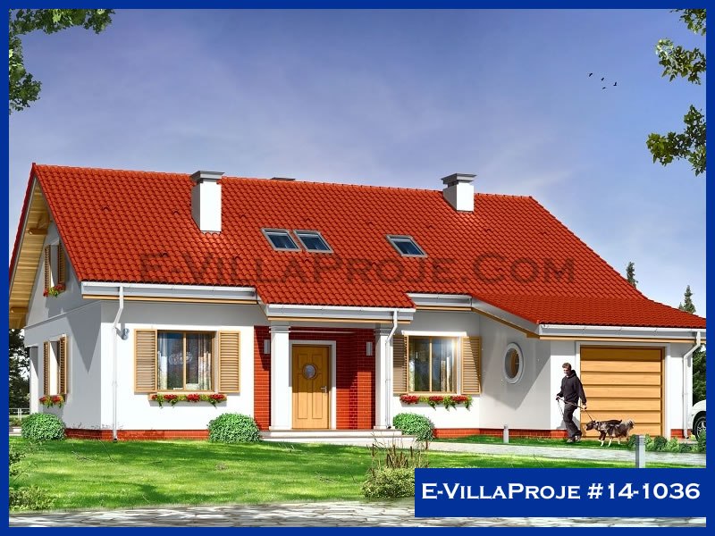 132 m² Tek Katlı 3+1 Özel Tasarım  Proje Çelik Konstrüksiyon Villa (Ev Villa Proje #14 - 1036) Cephe Görünümü ve Kat Planı