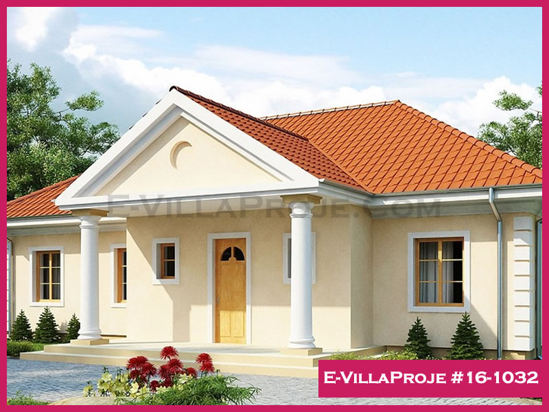 134 m² Tek Katlı 3+1 Amerikan Çelik Konstrüksiyon Villa (Ev Villa Proje #16 - 1032) Cephe Görünümü ve Kat Planı