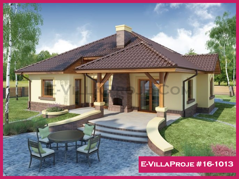 135 m² Tek Katlı 3+1 Modern Çelik Konstrüksiyon Villa (Ev Villa Proje #16 - 1013) Cephe Görünümü ve Kat Planı