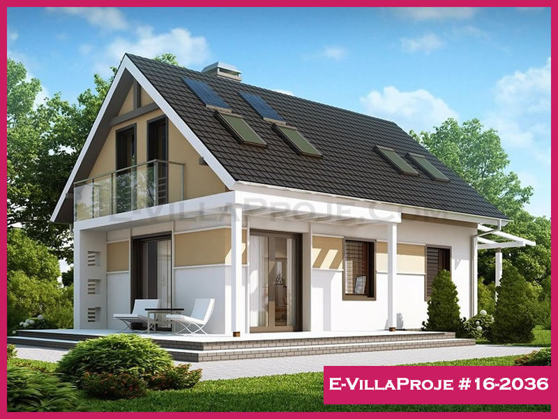 136 m² 2 Katlı (Dubleks) 3+1 Modern Çelik Konstrüksiyon Villa (Ev Villa Proje #16 - 2036) Cephe Görünümü ve Kat Planı