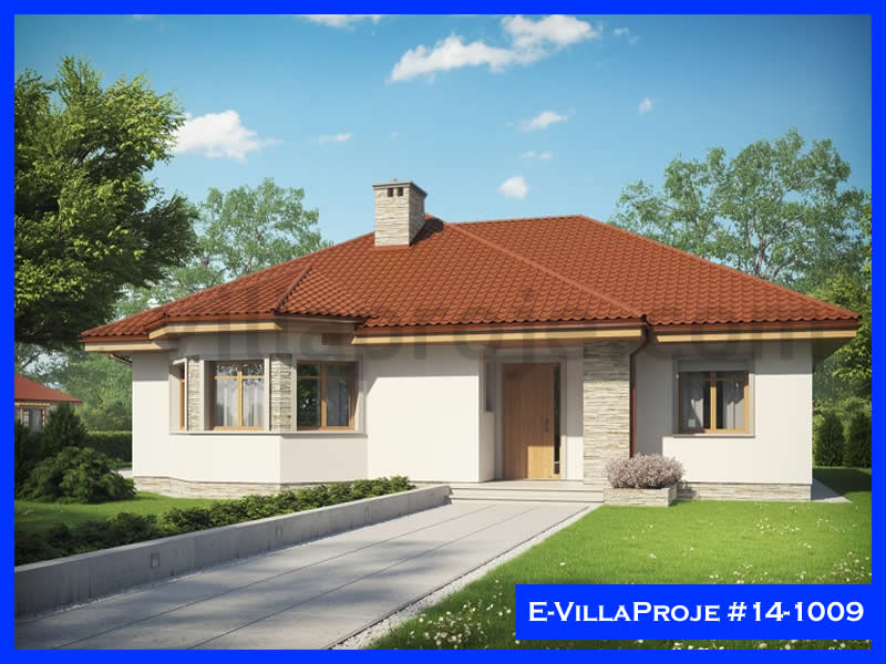 136 m² Tek Katlı 3+1 Özel Tasarım  Proje Çelik Konstrüksiyon Villa (Ev Villa Proje #14 - 1009) Cephe Görünümü ve Kat Planı
