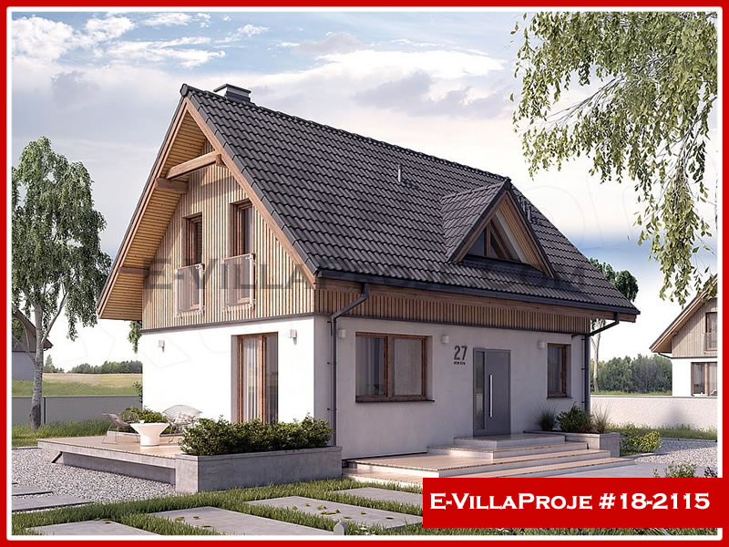 137 m² 2 Katlı (Dubleks) 3+1 Ekonomik Çelik Konstrüksiyon Villa (Ev Villa Proje #18 - 2115) Cephe Görünümü ve Kat Planı