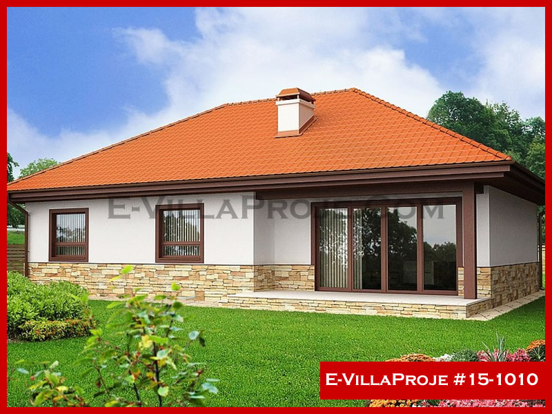 137 m² Tek Katlı 3+1 Modern Çelik Konstrüksiyon Villa (Ev Villa Proje #15 - 1010) Cephe Görünümü ve Kat Planı