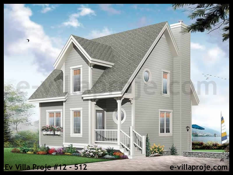 138 m² 2 Katlı (Dubleks) 3+1 Çiftlik Çelik Konstrüksiyon Villa (Ev Villa Proje #13 - 199) Cephe Görünümü ve Kat Planı