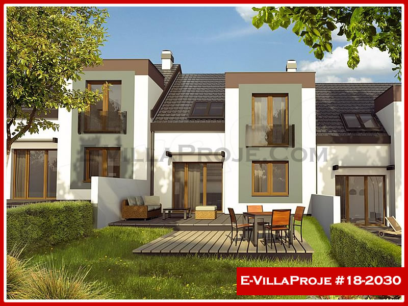 138 m² 2 Katlı (Dubleks) 3+1 Taş Çelik Konstrüksiyon Villa (Ev Villa Proje #18 - 2030) Cephe Görünümü ve Kat Planı