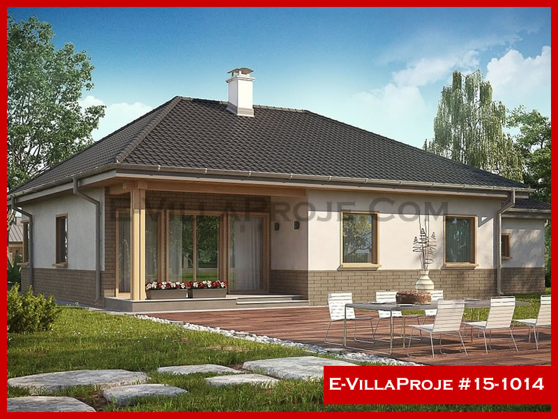 138 m² Tek Katlı 3+1 Çiftlik Çelik Konstrüksiyon Villa (Ev Villa Proje #15 - 1014) Cephe Görünümü ve Kat Planı