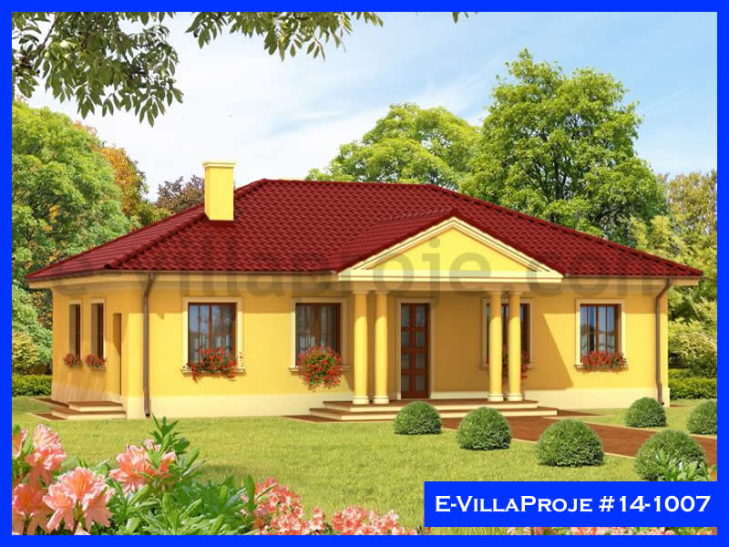 138 m² Tek Katlı 3+1 Özel Tasarım  Proje Çelik Konstrüksiyon Villa (Ev Villa Proje #14 - 1007) Cephe Görünümü ve Kat Planı
