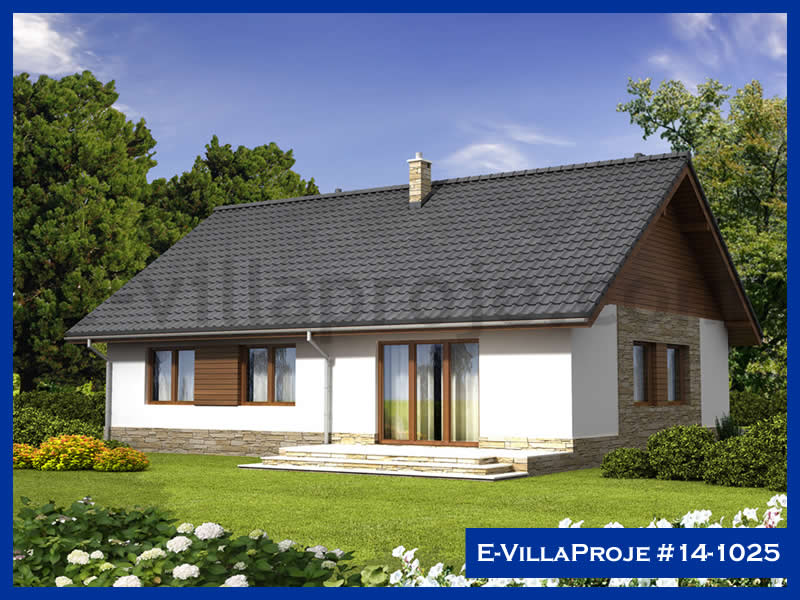 138 m² Tek Katlı 3+1 Özel Tasarım  Proje Çelik Konstrüksiyon Villa (Ev Villa Proje #14 - 1025) Cephe Görünümü ve Kat Planı