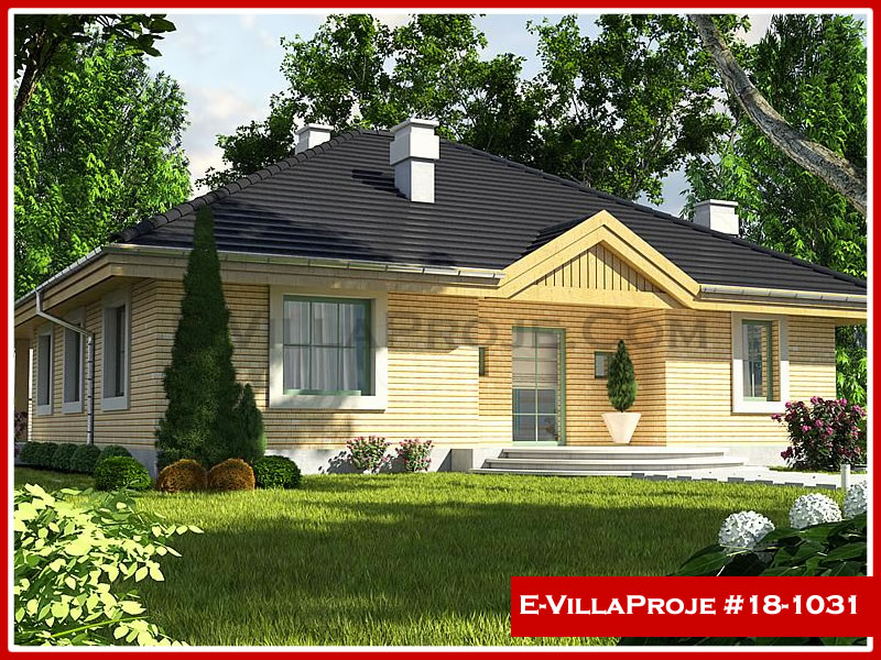 139 m² Tek Katlı 3+1 Geleneksel Çelik Konstrüksiyon Villa (Ev Villa Proje #18 - 1031) Cephe Görünümü ve Kat Planı