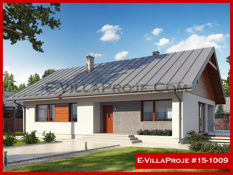 140 m² Tek Katlı 4+1 Amerikan Çelik Konstrüksiyon Villa (Ev Villa Proje #15 - 1009) Cephe Görünümü ve Kat Planı