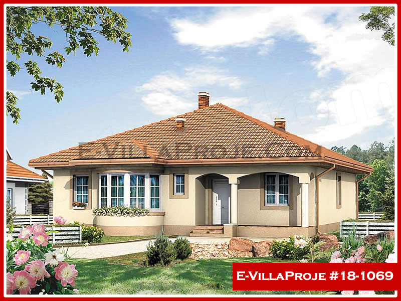 141 m² Tek Katlı 4+1 Ekonomik Çelik Konstrüksiyon Villa (Ev Villa Proje #18 - 1069) Cephe Görünümü ve Kat Planı