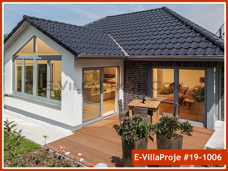 142 m² Tek Katlı 4+1 Avrupa Çelik Konstrüksiyon Villa (Ev Villa Proje #19 - 1006) Cephe Görünümü ve Kat Planı