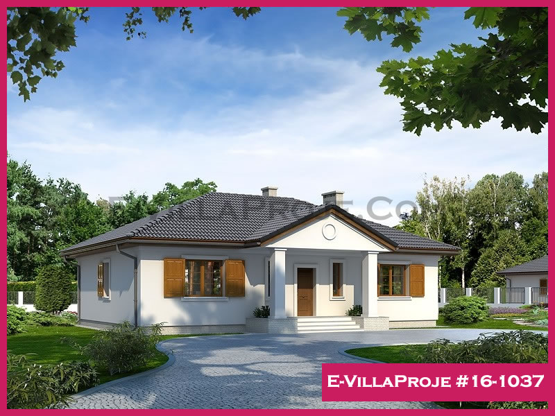 143 m² Tek Katlı 4+1 Modern Çelik Konstrüksiyon Villa (Ev Villa Proje #16 - 1037) Cephe Görünümü ve Kat Planı