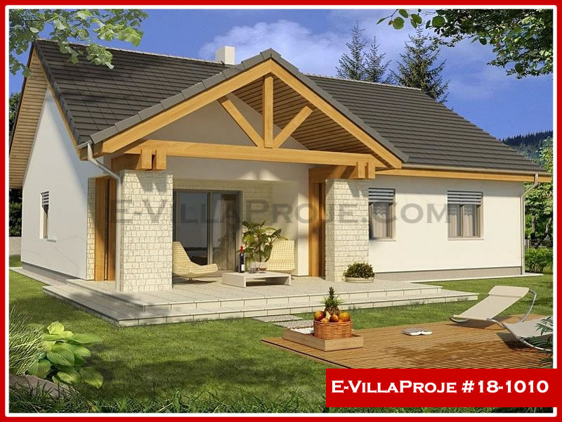 145 m² Tek Katlı 4+1 Modern Çelik Konstrüksiyon Villa (Ev Villa Proje #18 - 1010) Cephe Görünümü ve Kat Planı