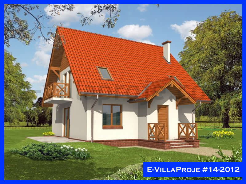 146 m² 2 Katlı (Dubleks) 4+1 Özel Tasarım  Proje Çelik Konstrüksiyon Villa (Ev Villa Proje #14 - 2012) Cephe Görünümü ve Kat Planı