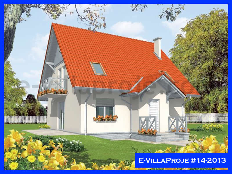 146 m² 2 Katlı (Dubleks) 4+1 Özel Tasarım  Proje Çelik Konstrüksiyon Villa (Ev Villa Proje #14 - 2013) Cephe Görünümü ve Kat Planı