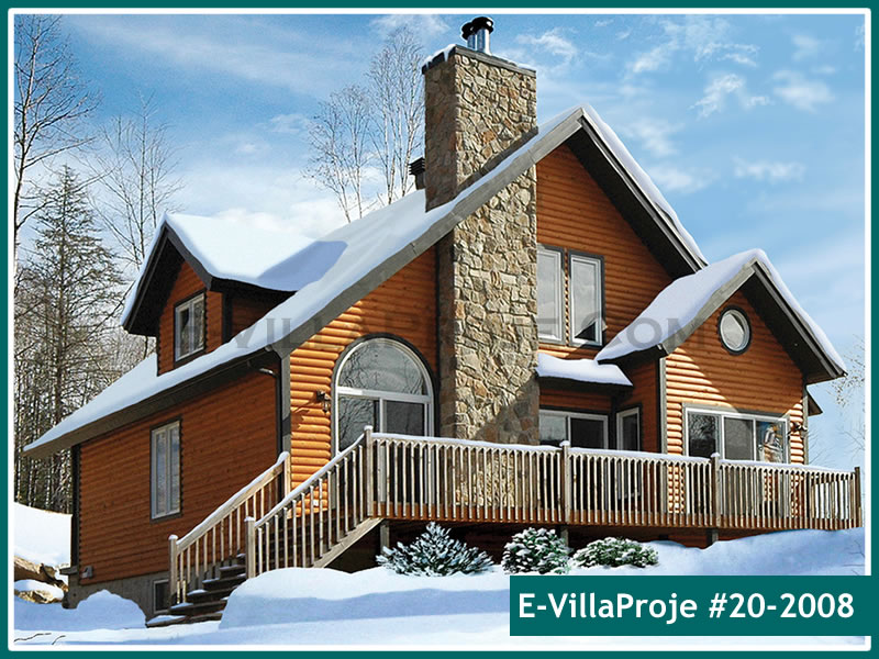 147 m² 2 Katlı (Dubleks) 4+1 Çiftlik Çelik Konstrüksiyon Villa (Ev Villa Proje #20 - 2008) Cephe Görünümü ve Kat Planı