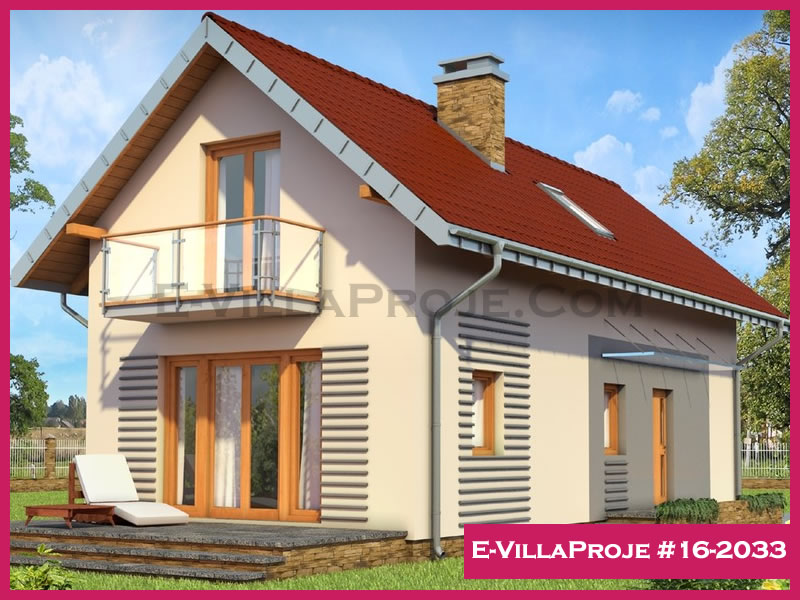148 m² 2 Katlı (Dubleks) 4+1 Amerikan Çelik Konstrüksiyon Villa (Ev Villa Proje #16 - 2033) Cephe Görünümü ve Kat Planı