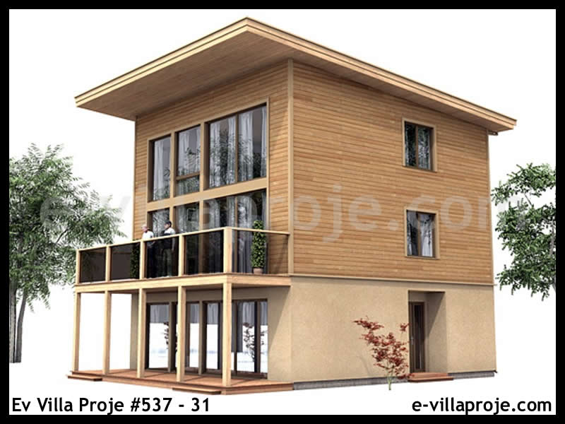 148 m² 3 Katlı (Dubleks) 4+1 Ekonomik Çelik Konstrüksiyon Villa (Ev Villa Proje #537 - 31) Cephe Görünümü ve Kat Planı