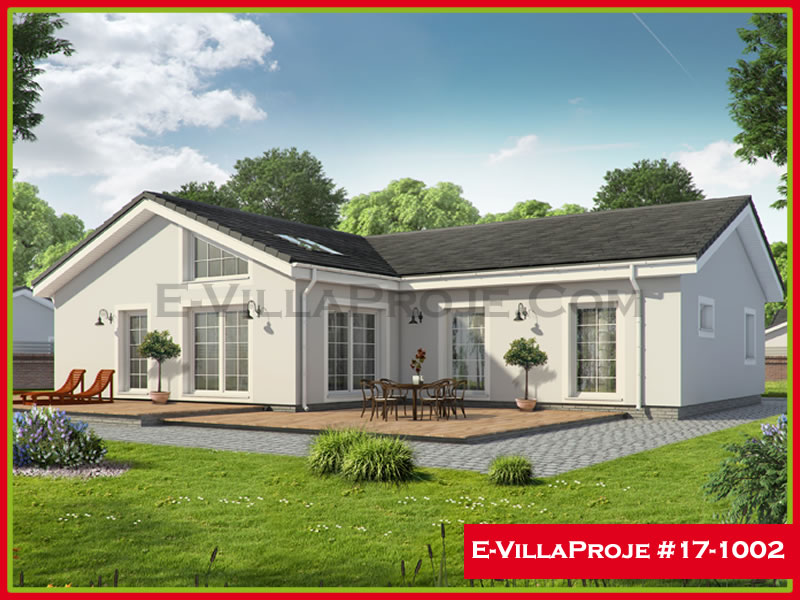 149 m² Tek Katlı 4+1 Modern Çelik Konstrüksiyon Villa (Ev Villa Proje #17 - 1002) Cephe Görünümü ve Kat Planı