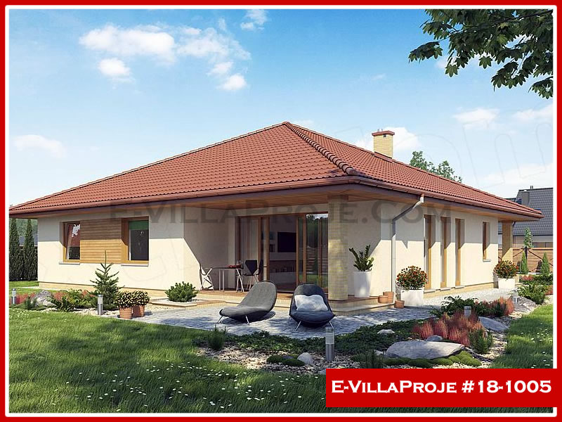 149 m² Tek Katlı 4+1 Modern Çelik Konstrüksiyon Villa (Ev Villa Proje #18 - 1005) Cephe Görünümü ve Kat Planı