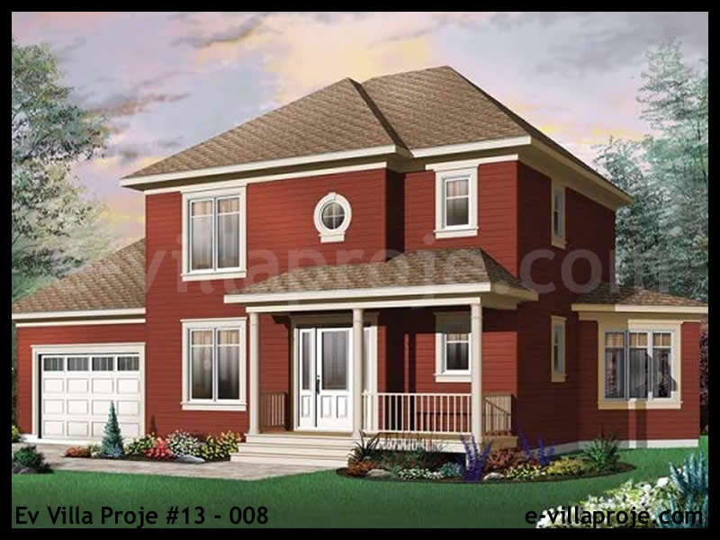 150 m² 2 Katlı (Dubleks) 4+1 Şehir Tarzı lar Çelik Konstrüksiyon Villa (Ev Villa Proje #13 - 008) Cephe Görünümü ve Kat Planı