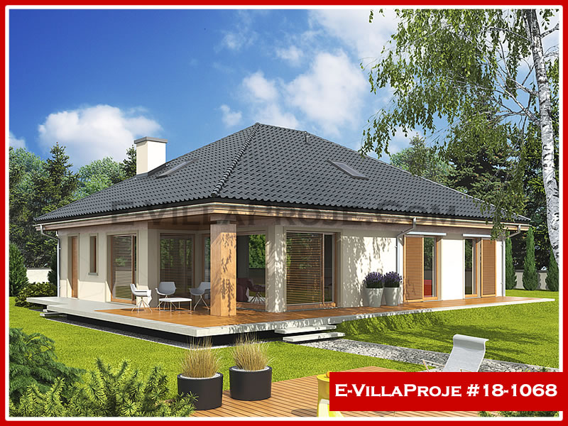 150 m² Tek Katlı 4+1 Ekonomik Çelik Konstrüksiyon Villa (Ev Villa Proje #18 - 1068) Cephe Görünümü ve Kat Planı