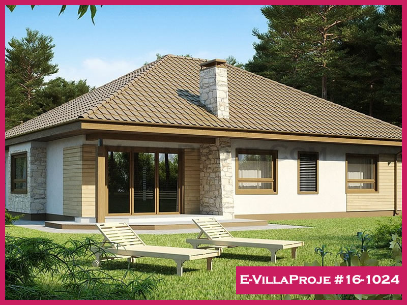 150 m² Tek Katlı 4+1 Modern Çelik Konstrüksiyon Villa (Ev Villa Proje #16 - 1024) Cephe Görünümü ve Kat Planı