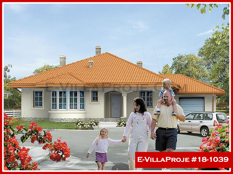 150 m² Tek Katlı 4+1 Ekonomik Çelik Konstrüksiyon Villa (Ev Villa Proje #18 - 1039) Cephe Görünümü ve Kat Planı