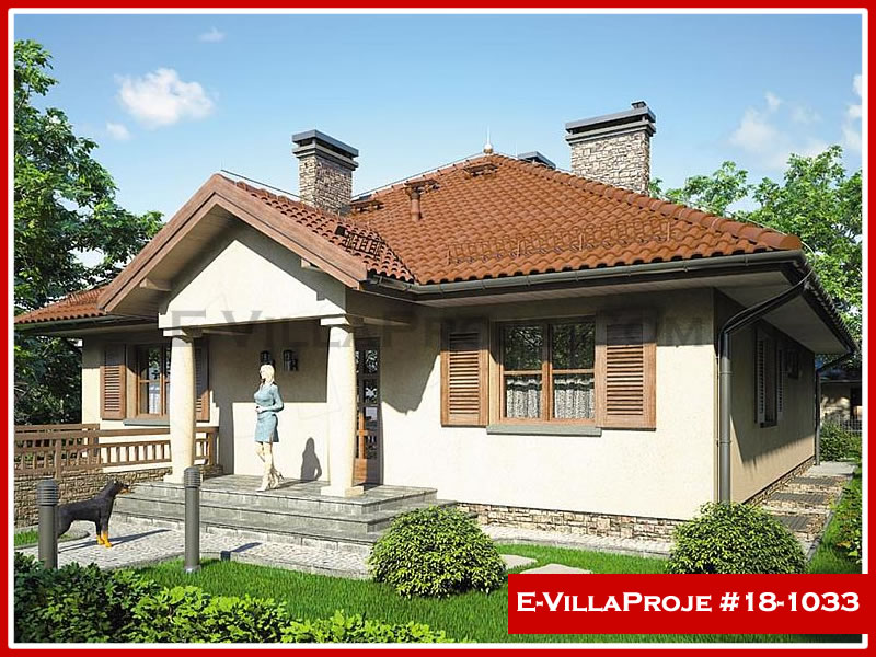 151 m² Tek Katlı 4+1 Modern Çelik Konstrüksiyon Villa (Ev Villa Proje #18 - 1033) Cephe Görünümü ve Kat Planı