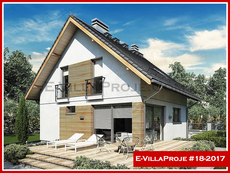 152 m² 2 Katlı (Dubleks) 4+1 Özel Tasarım  Proje Çelik Konstrüksiyon Villa (Ev Villa Proje #18 - 2017) Cephe Görünümü ve Kat Planı