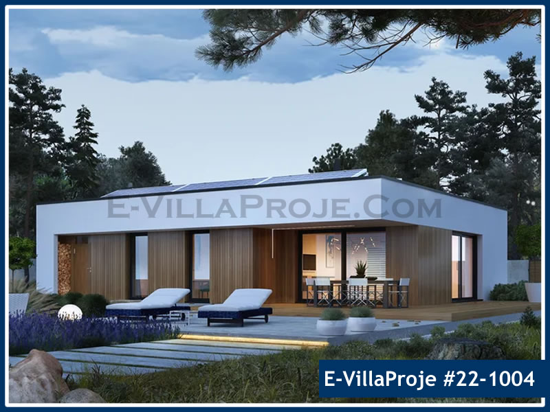 153 m² Tek Katlı 4+1 Bodrum Çelik Konstrüksiyon Villa (Ev Villa Proje #22 - 1004) Cephe Görünümü ve Kat Planı