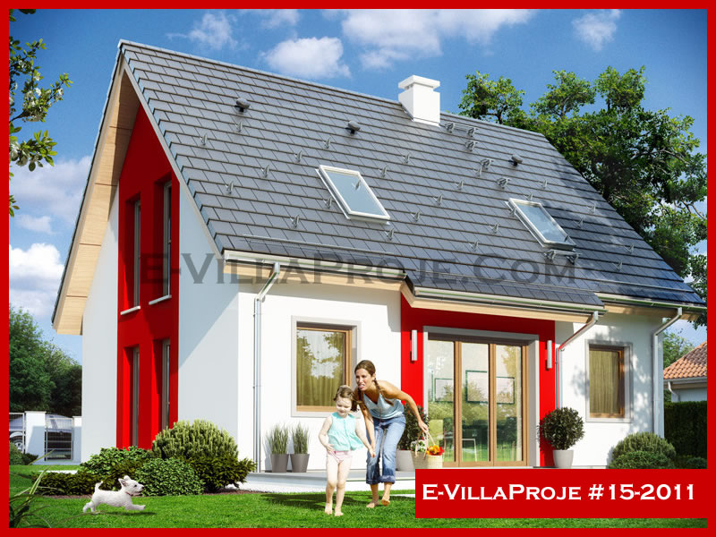 154 m² 2 Katlı (Dubleks) 4+1 Modern Çelik Konstrüksiyon Villa (Ev Villa Proje #15 - 2011) Cephe Görünümü ve Kat Planı