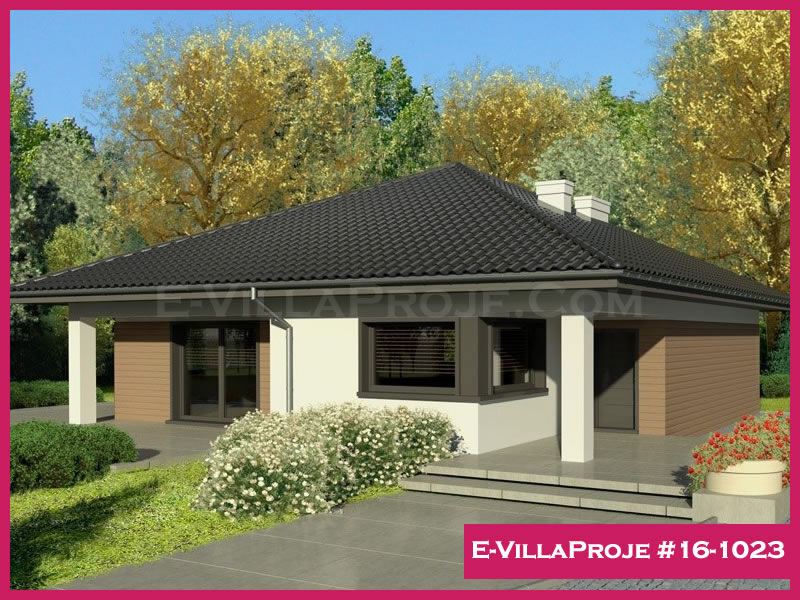 154 m² Tek Katlı 4+1 Modern Çelik Konstrüksiyon Villa (Ev Villa Proje #16 - 1023) Cephe Görünümü ve Kat Planı